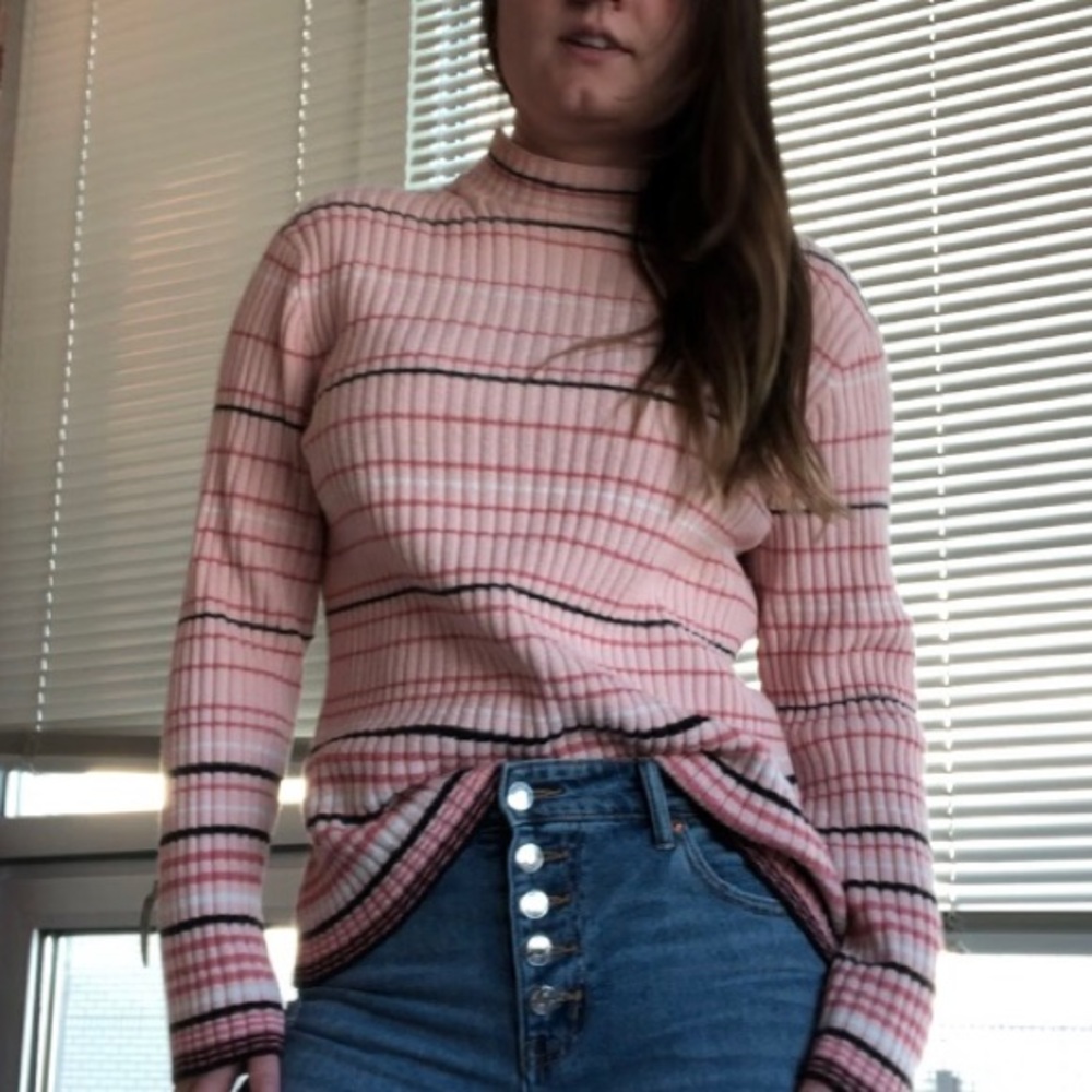 Pink striped sweater
